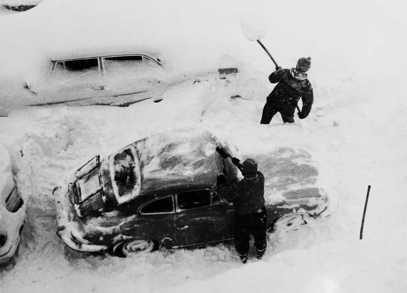 1950s Beetle Car buried in snow
